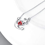 925 Sterling Silver Anchor Pendant Necklace Nautical Jewelry