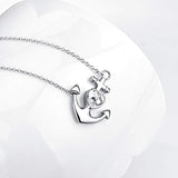 925 Sterling Silver Anchor Necklace for Women Girls