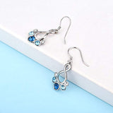 Love Heart Crystals Dangle Drop Earrings