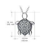 Turtle Necklace Sterling Silver with Cubic Zirconial Necklace 18" for Women Girls(Turtle)