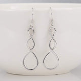 Twist Hoop Infinity Earrings Polish Finished  Earrings with French Fishhook for Women Girls