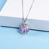 Dance with Me Purple Music Note Necklace for Women My Girls Heart Shaped Vitrail Color Changing Crystal Pendant with Crystal Element