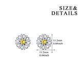 Sun Flower Series Earrings Studs with Crystal