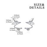 Ear Climber Crawler Wrap Earrings Butterfly Cuff Sterling Silver Hypoallergenic Stud Earrings