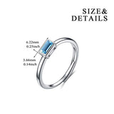 Aquamarine Blue Crystal Dainty Stacking Rings