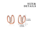 Ear Cuffs for Non Pierced Ears Rose Gold Plated Earrings with Crystal