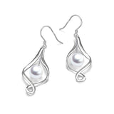 Pearl Dangle Earrings Sterling Silver Infinity Love Celtic Knot Drop Earrings Dangles