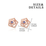 Rose Earrings Studs with Crystal