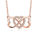 Sterling Silver Infinity Love Heart Necklace Jewelry with Cubic Zircon for Women Mom Wife Lover