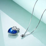 Love Heart URN Necklace Sterling Silver Heart Pendant Necklace with Crystal