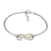 Infinity Bracelet Sterling Silver Adjustable Chain Link Bracelets