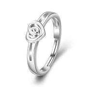 925 Sterling Silver Heart Promise Love Knot Ring Adjustable Jewelry for  Size 6 7 8