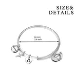 Sterling Silver Cross and Wing Bracelets Expandable Bangles for Women