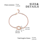 Rose Gold Plated Sterling Silver Infinity Love Heart Bracelet with Cubic Zircon