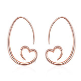 Rose Gold Plated Sterling Silver Love Earrings Jewelry with Cubic Zircon