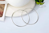 Silver Hoop Earrings Sterling Silver Circle Endless Big Earrings Hoops Jewelry,Fashion Gold Hoop Earring