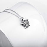 Turtle Necklace Sterling Silver with Cubic Zirconial Necklace 18" for Women Girls(Turtle)