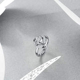 Rose Ring  For Women Or Teen Girls Sterling Silver Adjustable Bands Ring