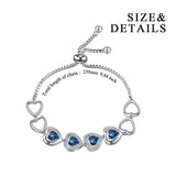 Endless Love Hearts Bracelet Sterling Silver Adjustable Bracelet