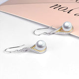 Infinity Earrings Sterling Silver Pearl Dangle Earrings