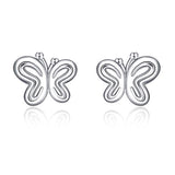 Butterfly 925 Sterling Silver Stud Earrings Kids Baby Girl Earring