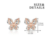 Rose Gold Sterling Silver Stud Earrings for Women(Cubic Zirconia Earrings)