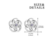 925 Sterling Silver Flower Earrings with Purple Cubic Zirconial Mother Day Earring Jewelry Gift for Mom Women Teen Girl