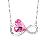 Infinity Pendant Necklaces with Crystals Pink Jewelry