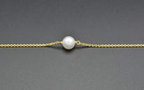 Sterling Sliver Freshwater Cultured Single Pearl Adjustable Chain Bracelets Wedding Bridesmaids Jewelry