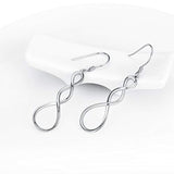 Twist Hoop Infinity Earrings Polish Finished  Earrings with French Fishhook for Women Girls