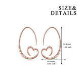 Rose Gold Plated Sterling Silver Love Earrings Jewelry with Cubic Zircon