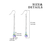 Teardrop Long Dangle Drop Earrings - Aurora Borealis Crystals from Crystal