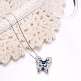 Butterfly Necklace for Women with Blue Crystals