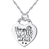 Sterling Silver I Love You to The Moon and Back Necklace 18"