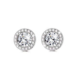 Cubic Zirconia Stud Earrings Crystals From Crystal Hypoallergenic Round Cut Halo Stud Earrings