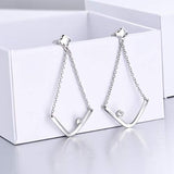 Threader Earrings Tassel Dangle Drop Sterling Silver Earring for Women