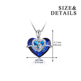 Mom & Child Necklace with Blue Heart Crystals Mothers Birthday Gifts