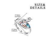 Peacock Ring For Women Or Teen Girls Sterling Silver Adjustable Bands Ring