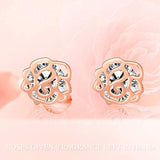 Rose Gold Sterling Silver Stud Earrings Jewelry for Women(Cubic Zirconia Earrings)