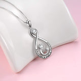 Mother and Child Infinity Love A Mother's Love is Forever Sterling Silver Pendant Necklace,18''