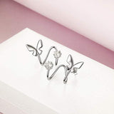 Ear Climber Crawler Wrap Earrings Butterfly Cuff Sterling Silver Hypoallergenic Stud Earrings