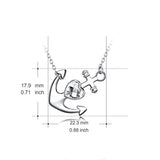 925 Sterling Silver Anchor Necklace for Women Girls