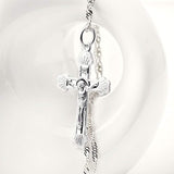 Jesus Christ Cross Necklace Sterling Silver Crucifix Cross Catholic Necklace Singapore Chain 18''