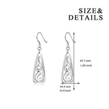 925 Solid Sterling Silver Filigree Teardrop Dangle Drop Earrings