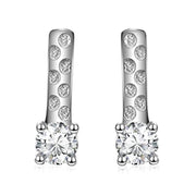 Bar Stud Earring Sterling Silver Cubic Zirconial Line Earrings Simplify Stick Earrings