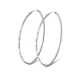 Sterling Silver Circle Endless Earrings Hoops Jewelry for Women Girls Diameter 20,30,40,50,60mm