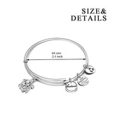 Love Sea Turtle Bracelets Sterling Silver Tortoise Wire Bangles Beach Jewelry