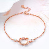 Rose Gold Plated Sterling Silver Infinity Love Heart Bracelet with Cubic Zircon