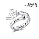 Sterling Silver Arrow Adjustable Rings Inspirational Gifts for Women Teens Girls