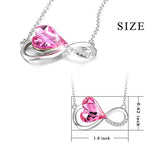 Infinity Pendant Necklaces with Crystals Pink Jewelry